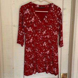 Abercrombie & Fitch Button Red Floral Dress